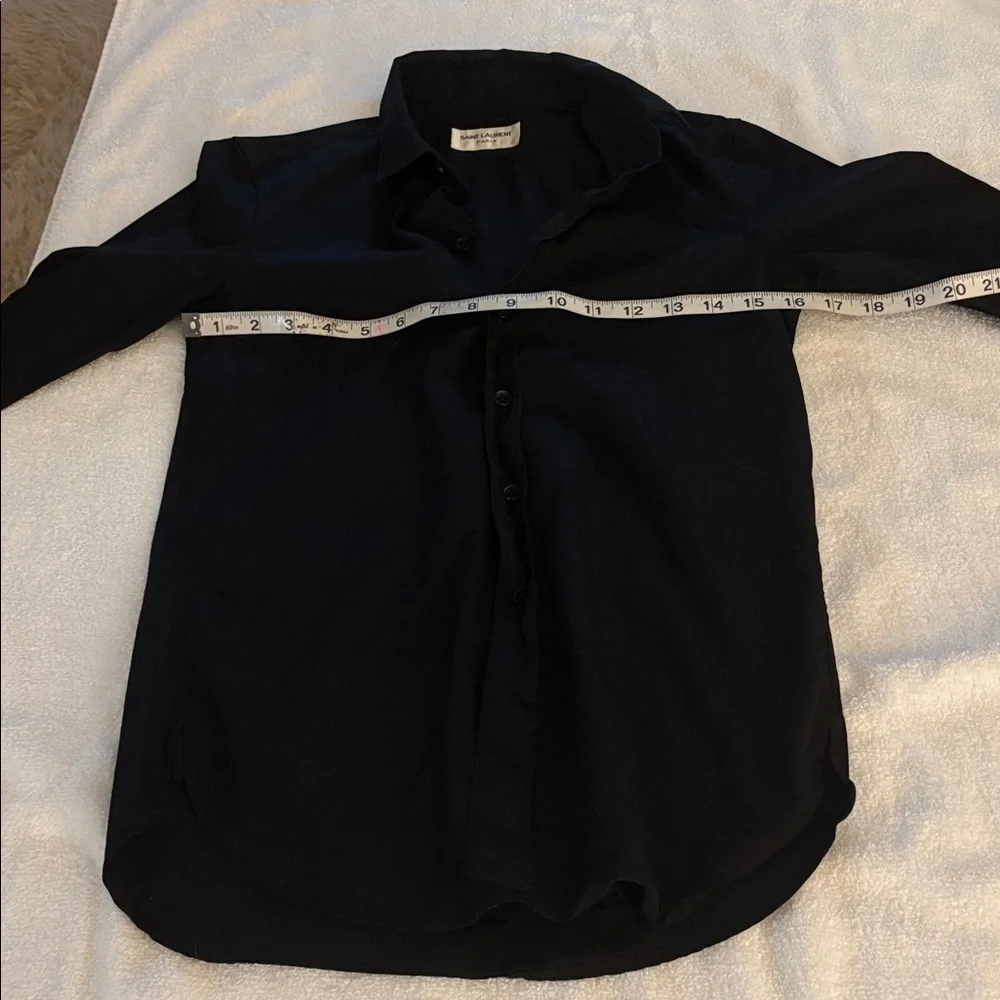 Saint Laurent Classic Slim Fit Black Button-Up Shirt from Saks NY. Made in Italy